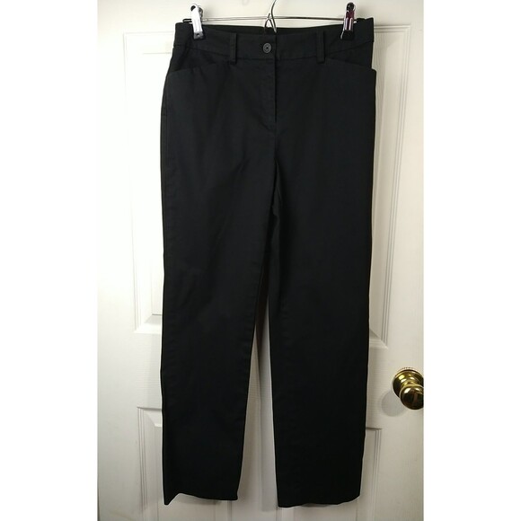 Jones New York Woman 6P Black Trouser Slacks Pant Flat Front Straight - Picture 1 of 10